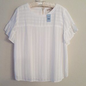 Loft Petite Ruffle Sleeve Blouse